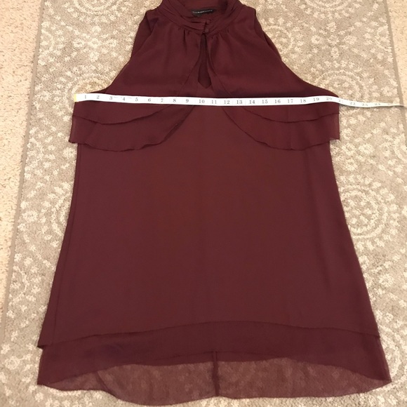 WHBM high low halter tunic blouse in burgundy - Picture 7 of 14